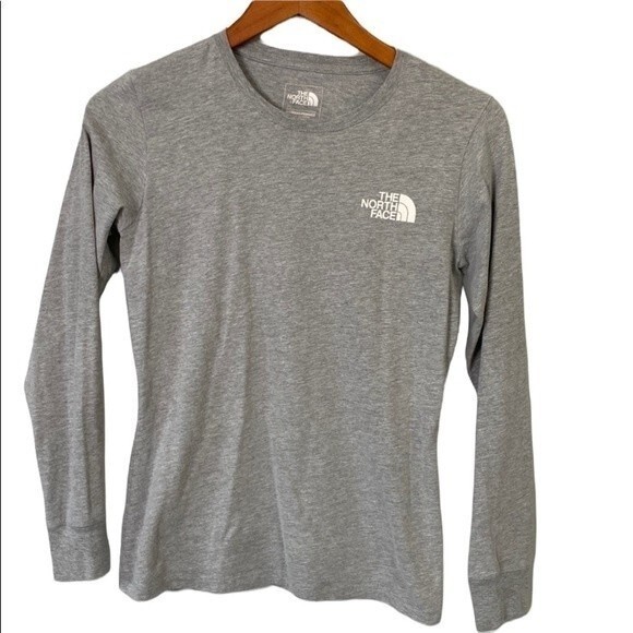 The North Face Long Sleeve Logo Tee Heather Gray Athletic Crew Neck Gorpcore - Picture 1 of 14
